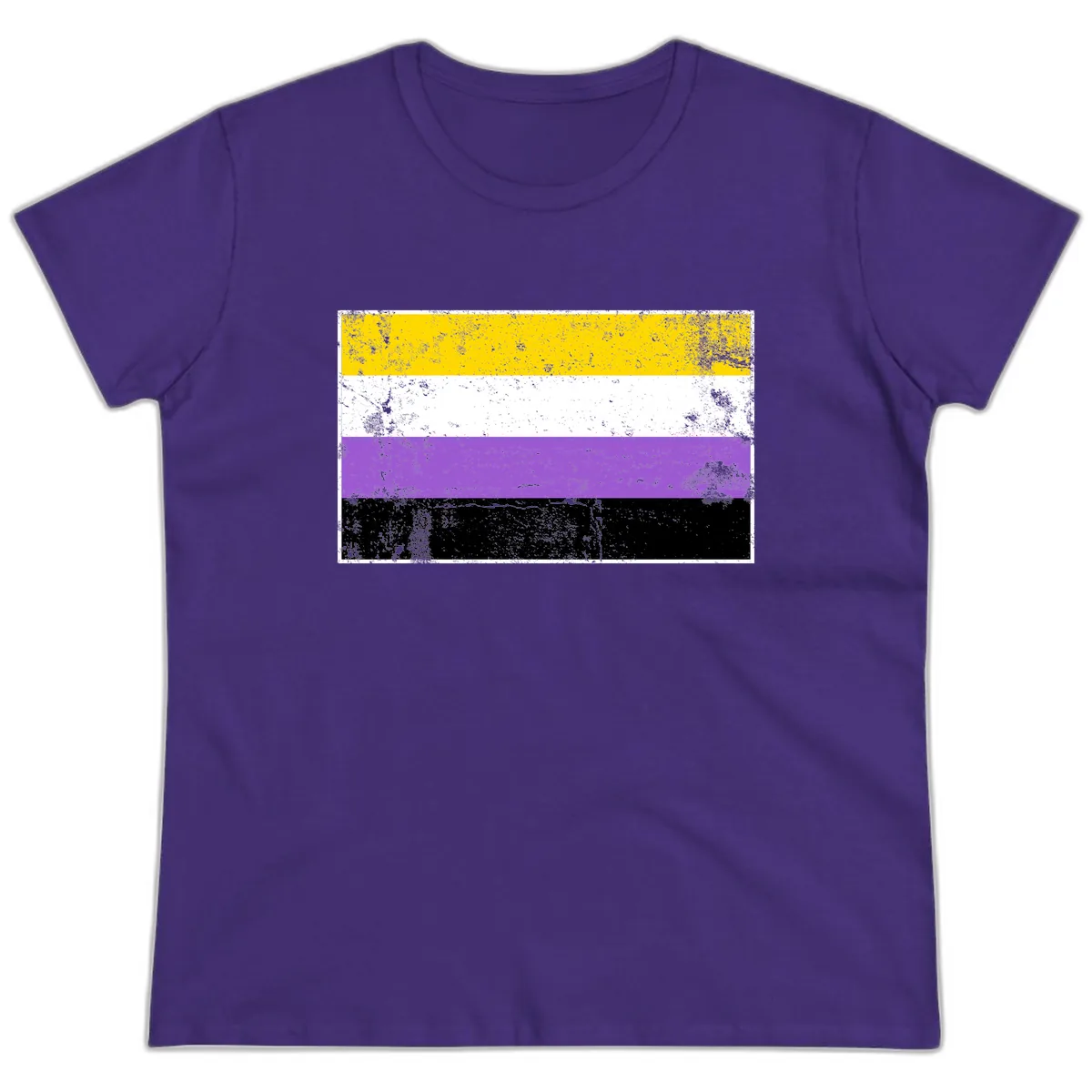 Nonbinary Pride Flag Ladies Tee in Purple