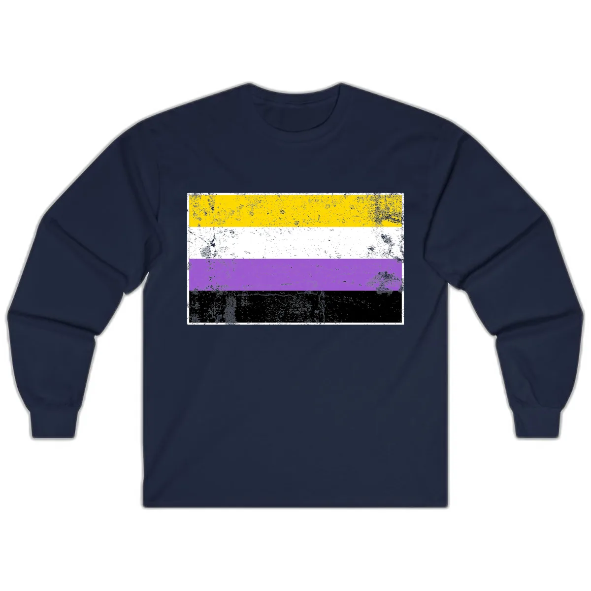 Nonbinary Pride Flag Long Sleeve in Navy