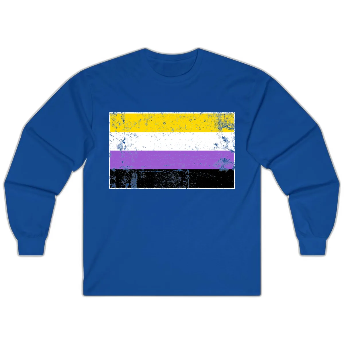 Nonbinary Pride Flag Long Sleeve in Royal