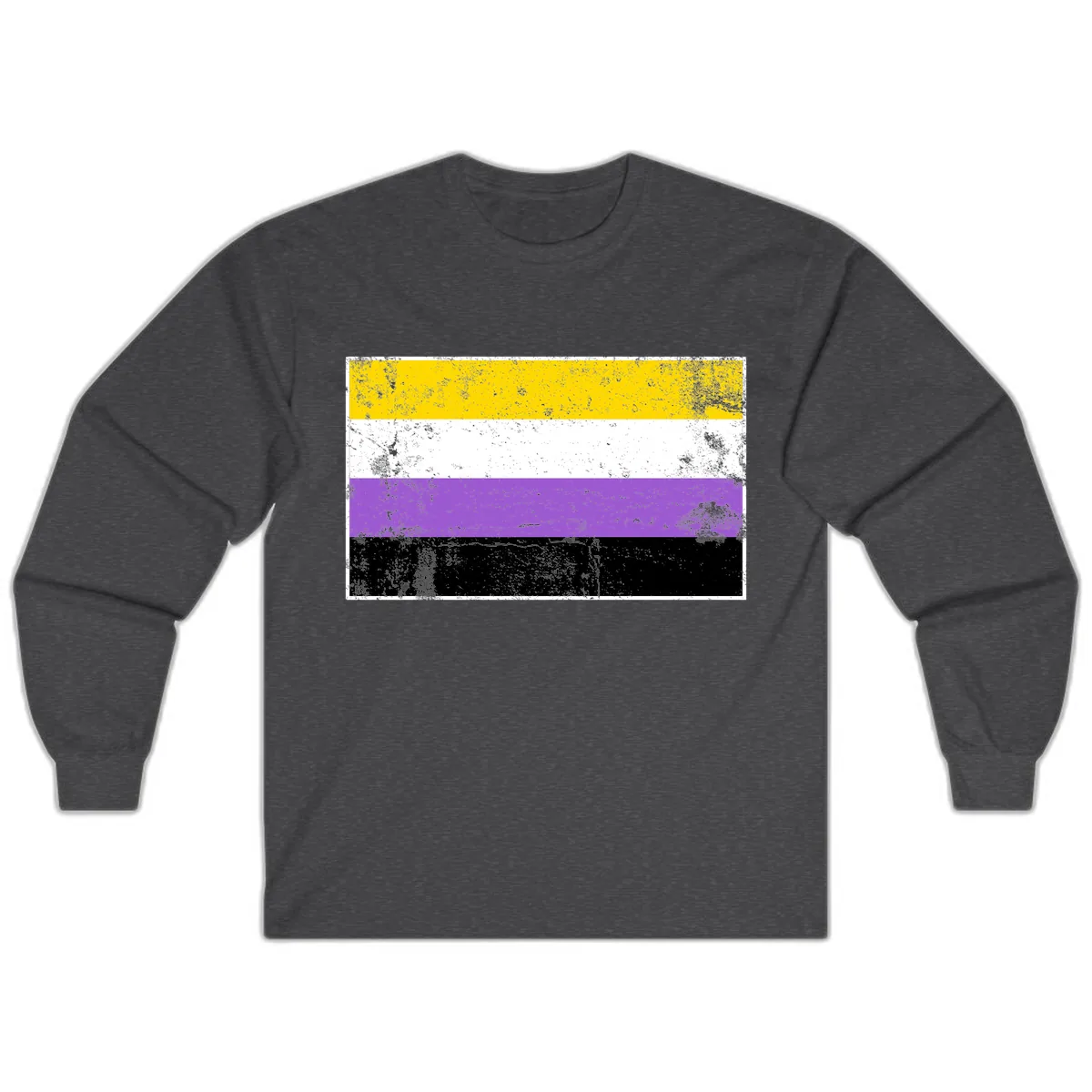 Nonbinary Pride Flag Long Sleeve in Dark Heather