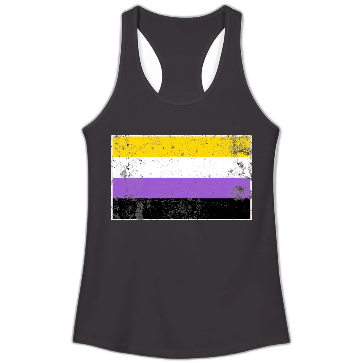 Nonbinary Pride Flag Ladies Tank in Black