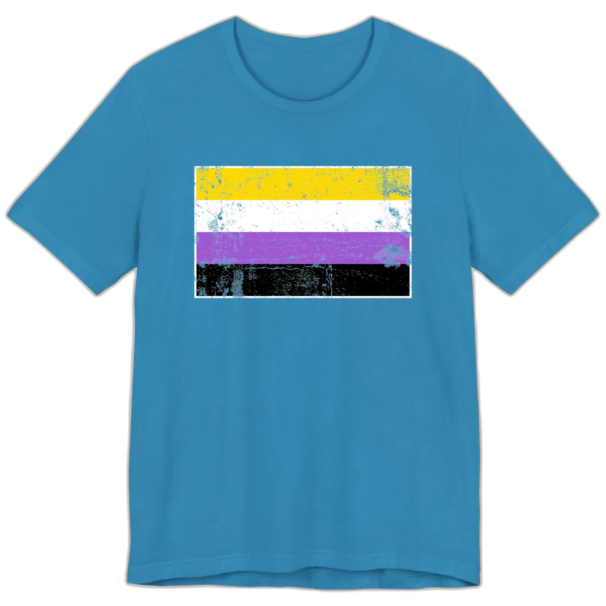 Nonbinary Pride Flag Premium T-Shirt in Aqua