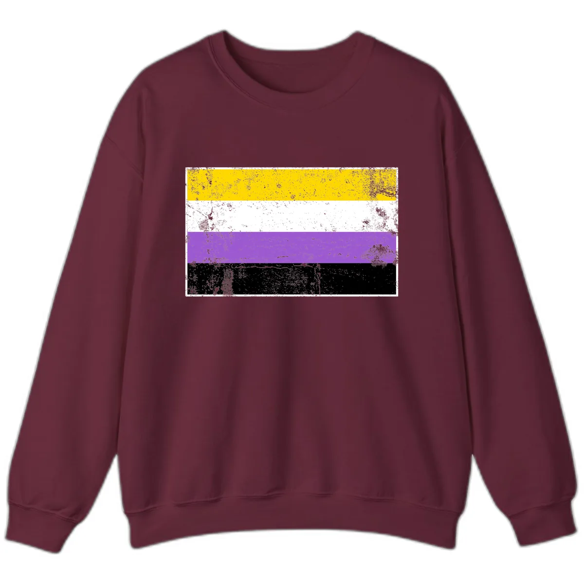 Nonbinary Pride Flag Sweatshirt in Maroon