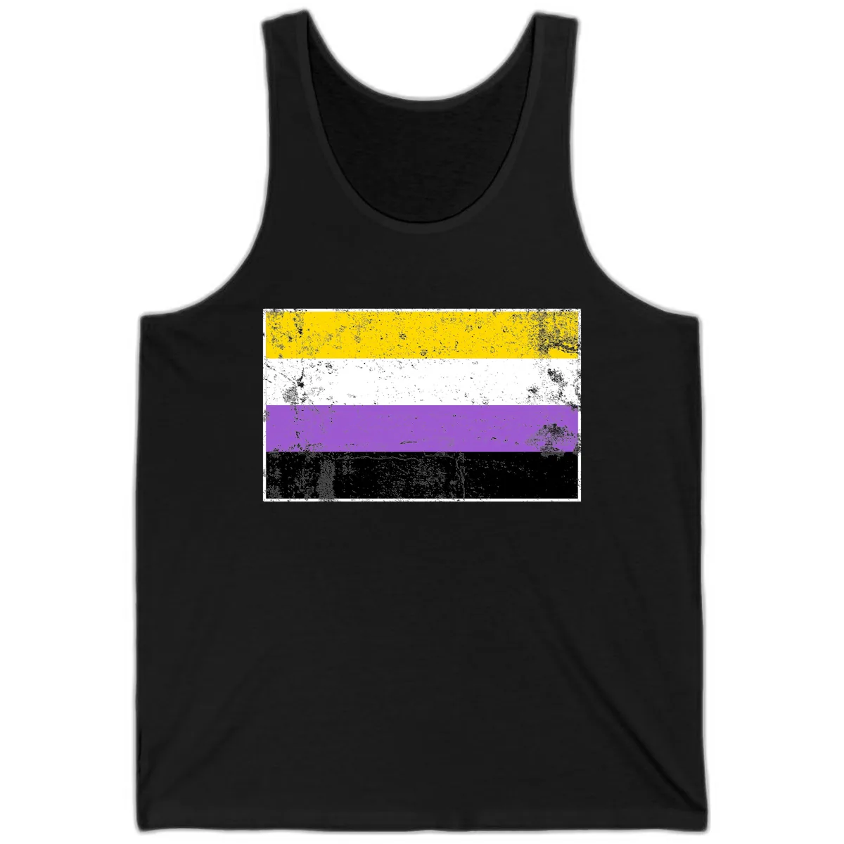 Nonbinary Pride Flag Tank in Black