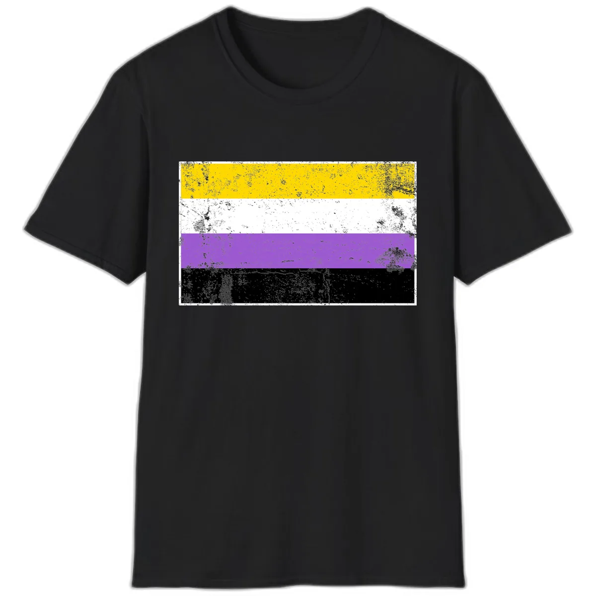 Nonbinary Pride Flag T-Shirt in Black