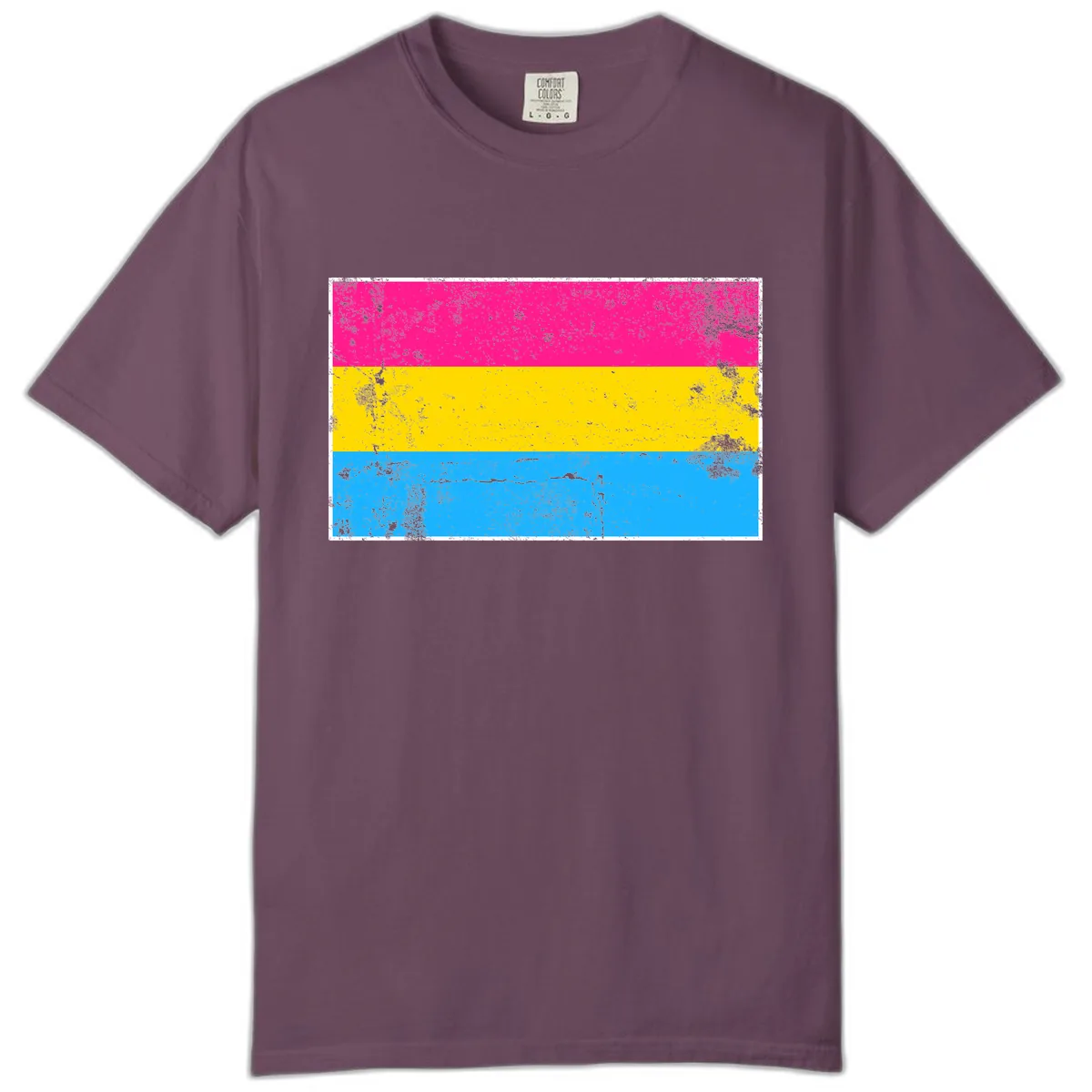 Pan Pride Flag Distressed Comfort Color in Berry