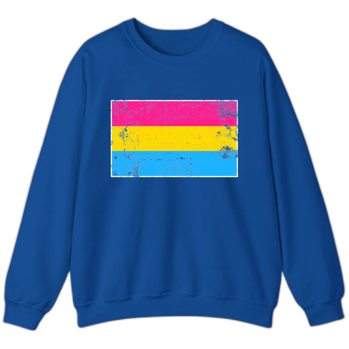 Pan Pride Flag Distressed Sweatshirt in Royal
