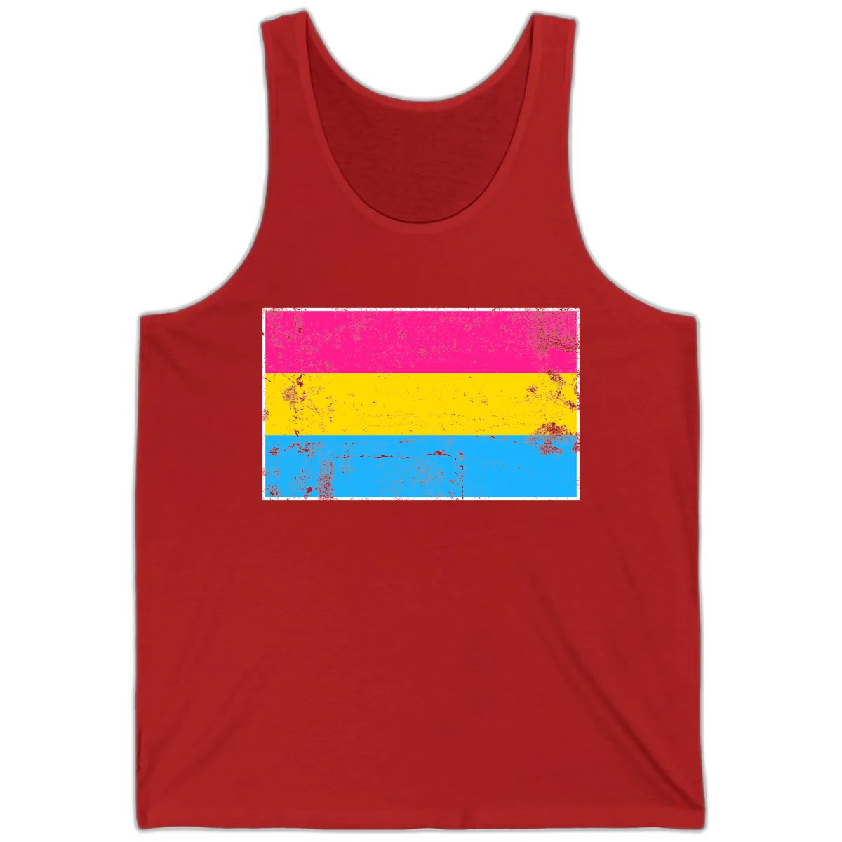 Pan Pride Flag Distressed Tank in Red