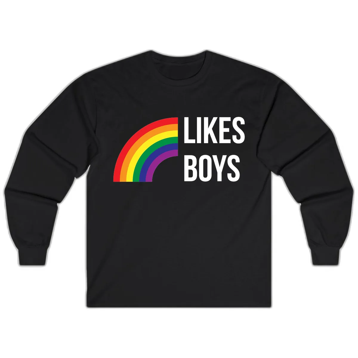 Likes Boys Rainbow Pride Long Sleeve in Black