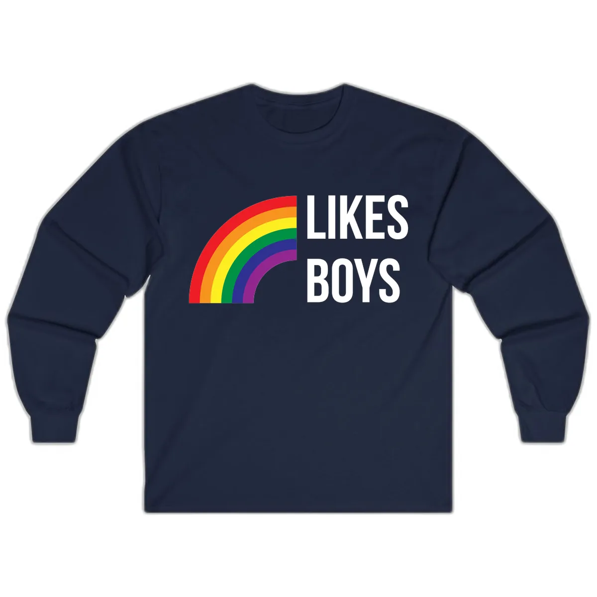 Likes Boys Rainbow Pride Long Sleeve in Navy