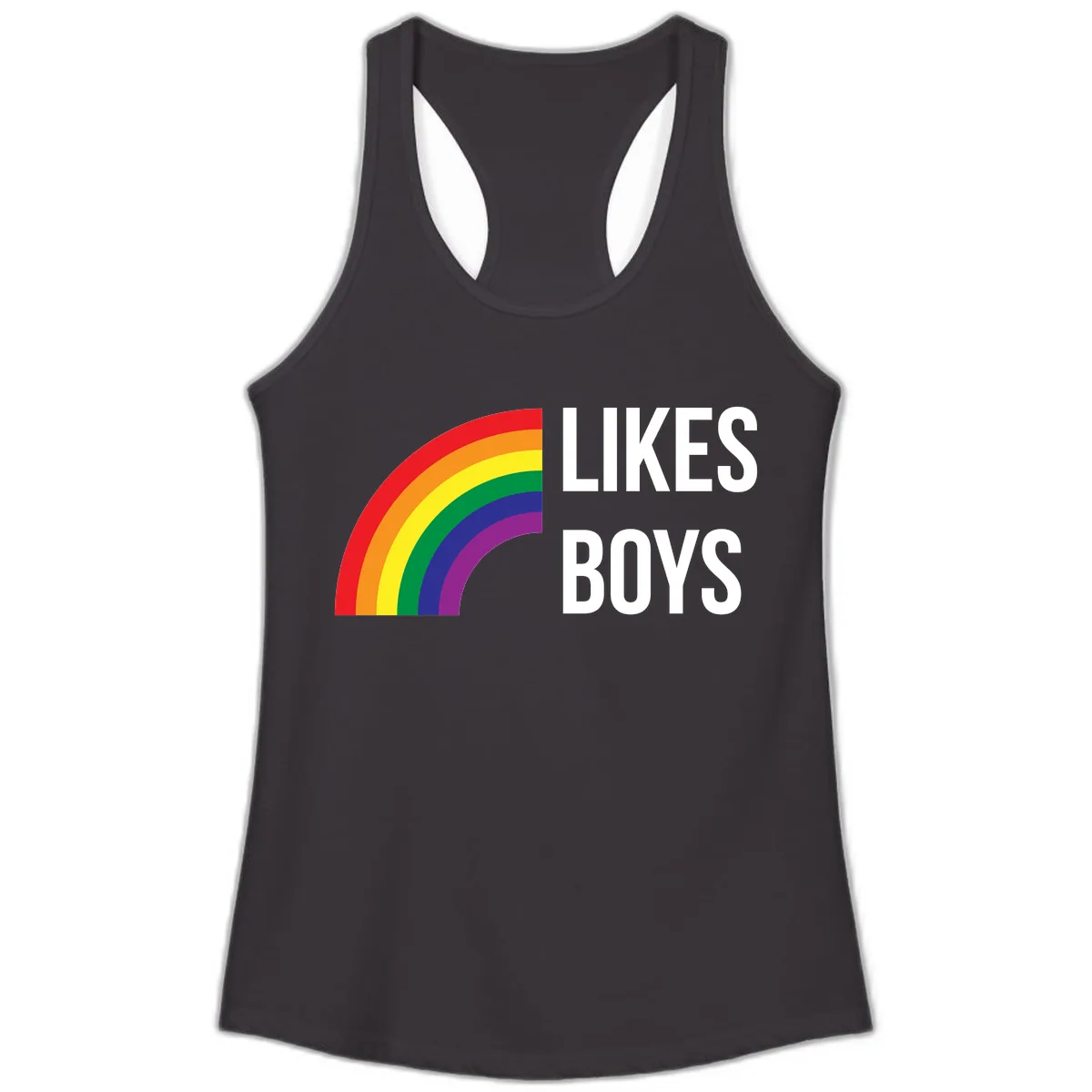 Likes Boys Rainbow Pride Ladies Tank in Black