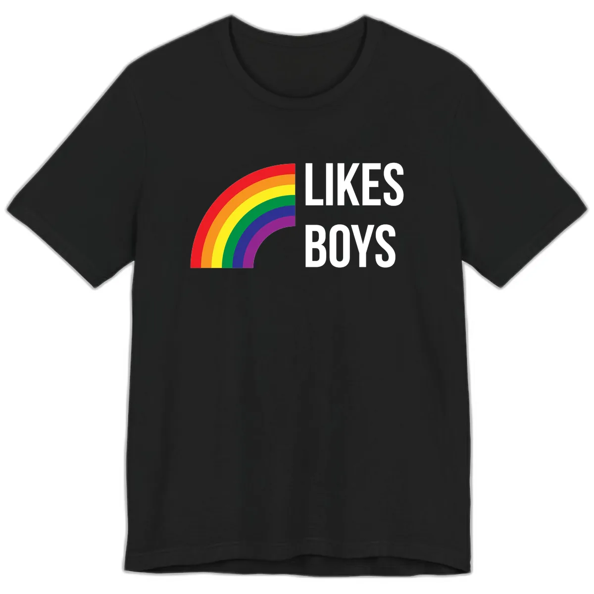 Likes Boys Rainbow Pride Premium T-Shirt in Black