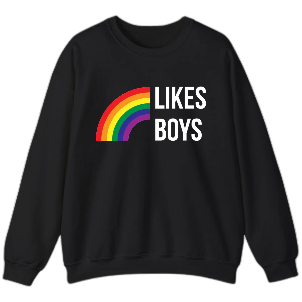 Likes Boys Rainbow Pride Sweatshirt in Black