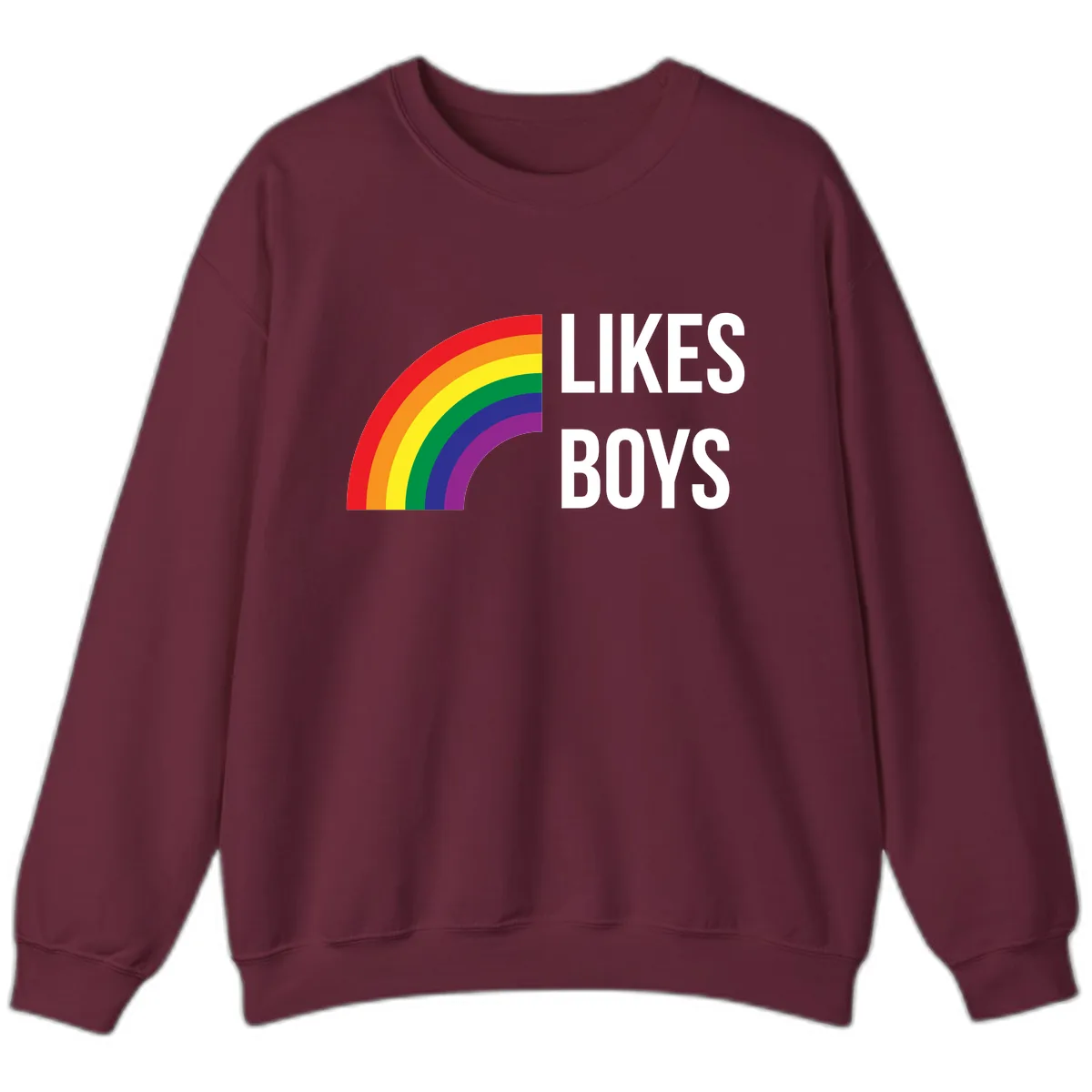 Likes Boys Rainbow Pride Sweatshirt in Maroon