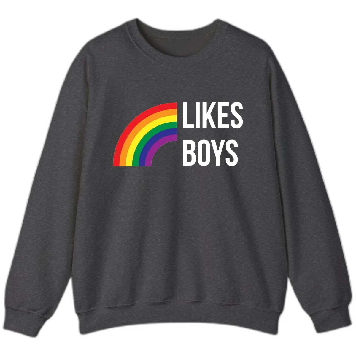Likes Boys Rainbow Pride Sweatshirt in Dark Heather