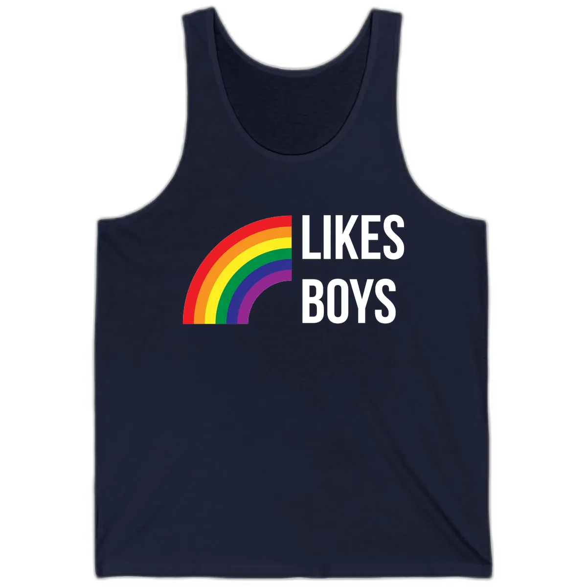 Likes Boys Rainbow Pride Tank in Navy