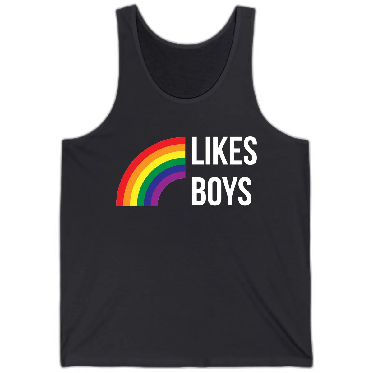 Likes Boys Rainbow Pride Tank in Dark Grey