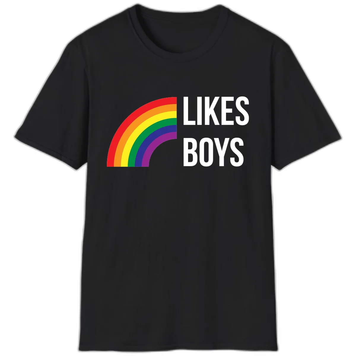 Likes Boys Rainbow Pride T-Shirt in Black