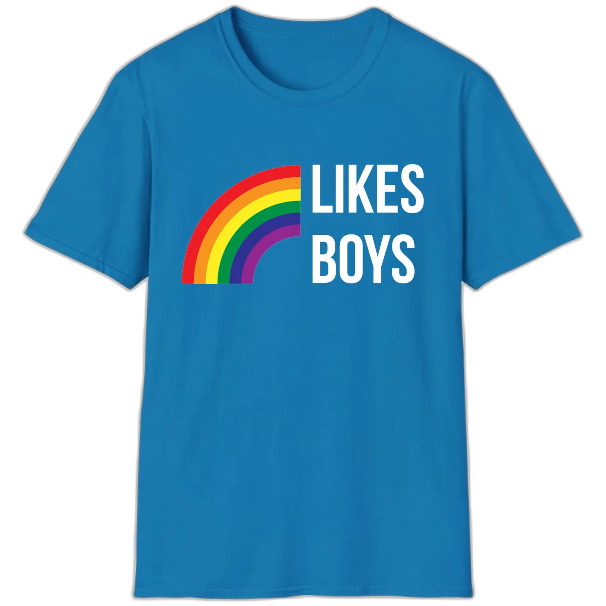 Likes Boys Rainbow Pride T-Shirt in Sapphire