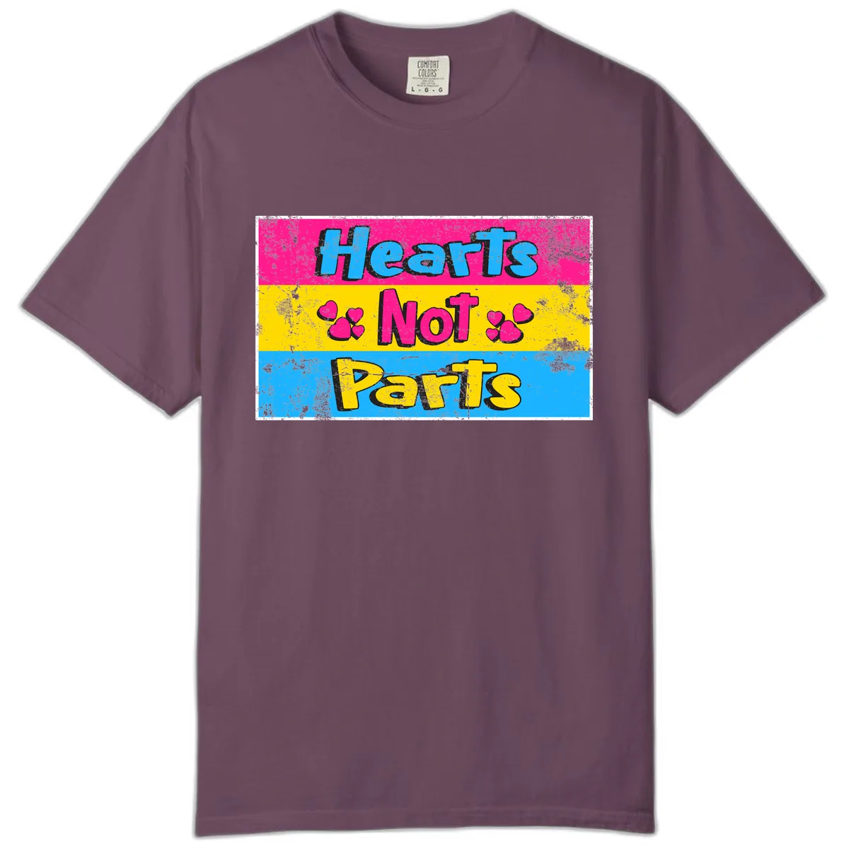 Hearts Not Parts Comfort Color in Berry