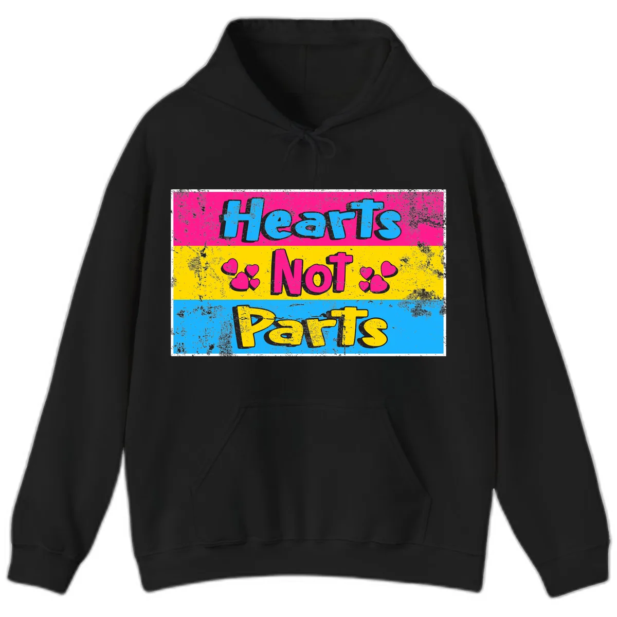 Hearts Not Parts Hoodie in Black