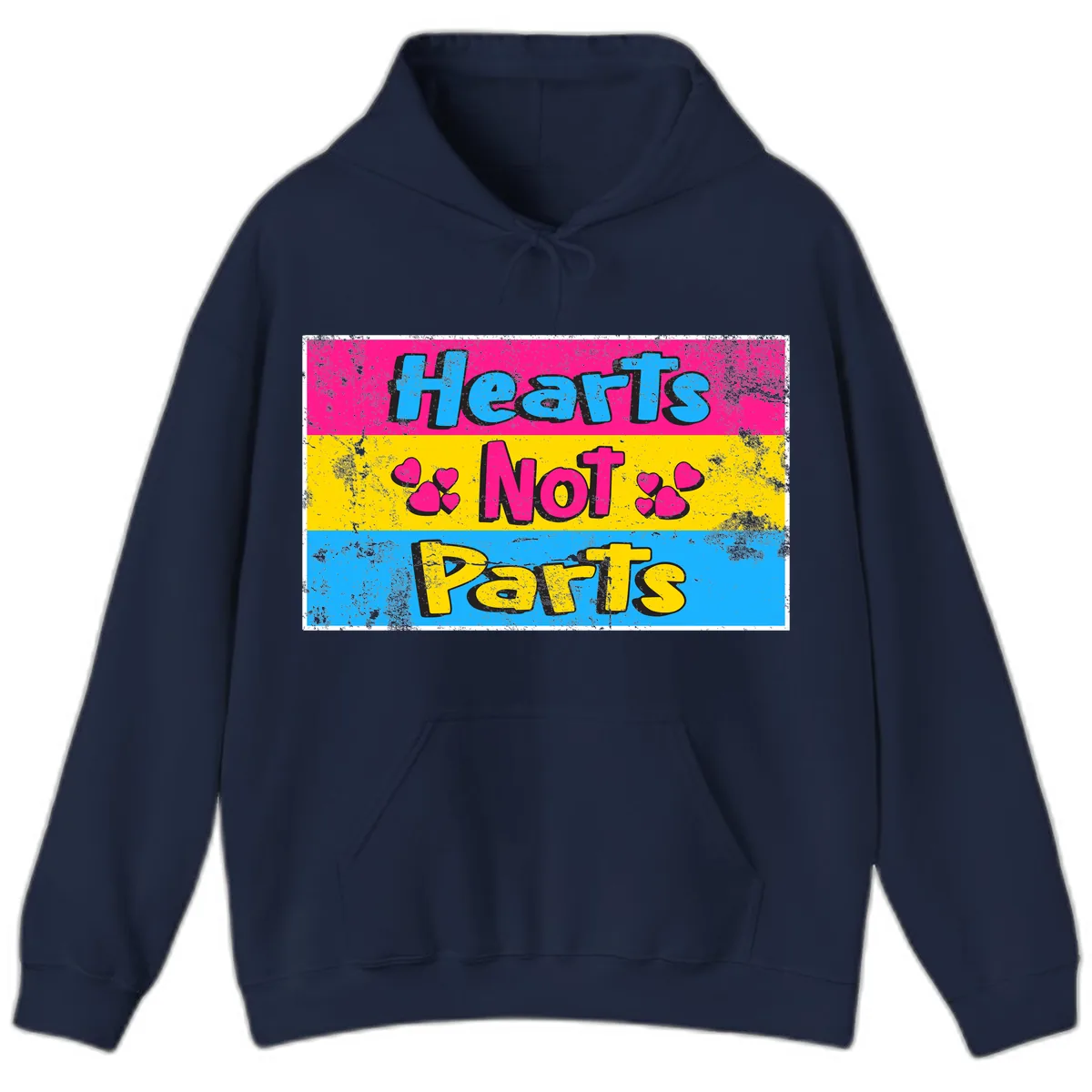 Hearts Not Parts Hoodie in Navy