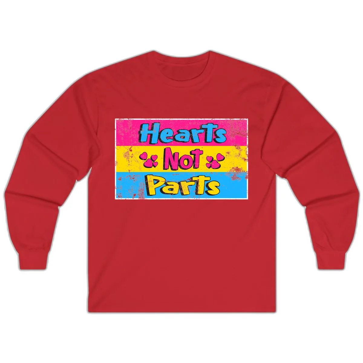 Hearts Not Parts Long Sleeve in Red