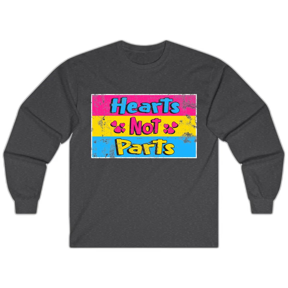 Hearts Not Parts Long Sleeve in Dark Heather