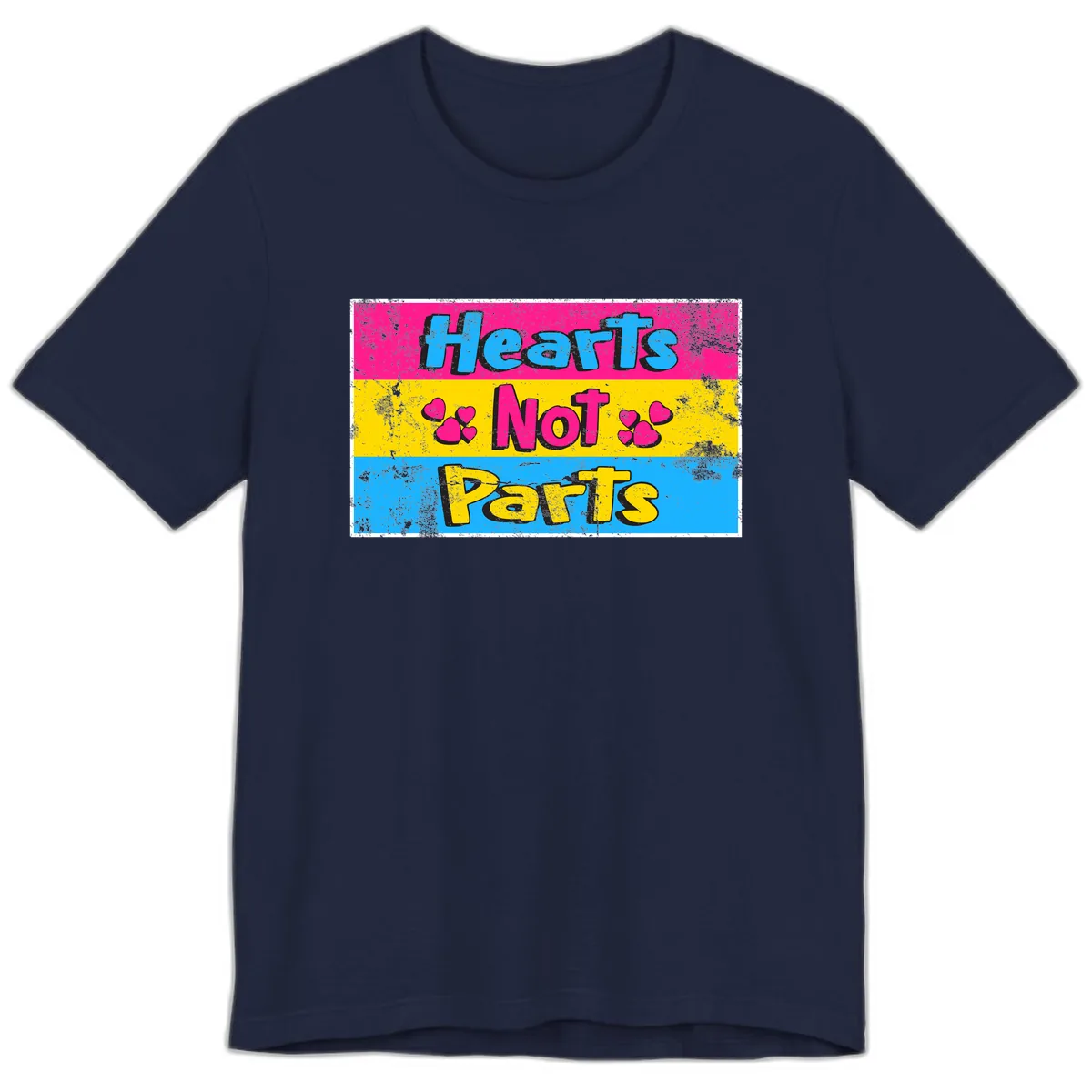 Hearts Not Parts Premium T-Shirt in Navy