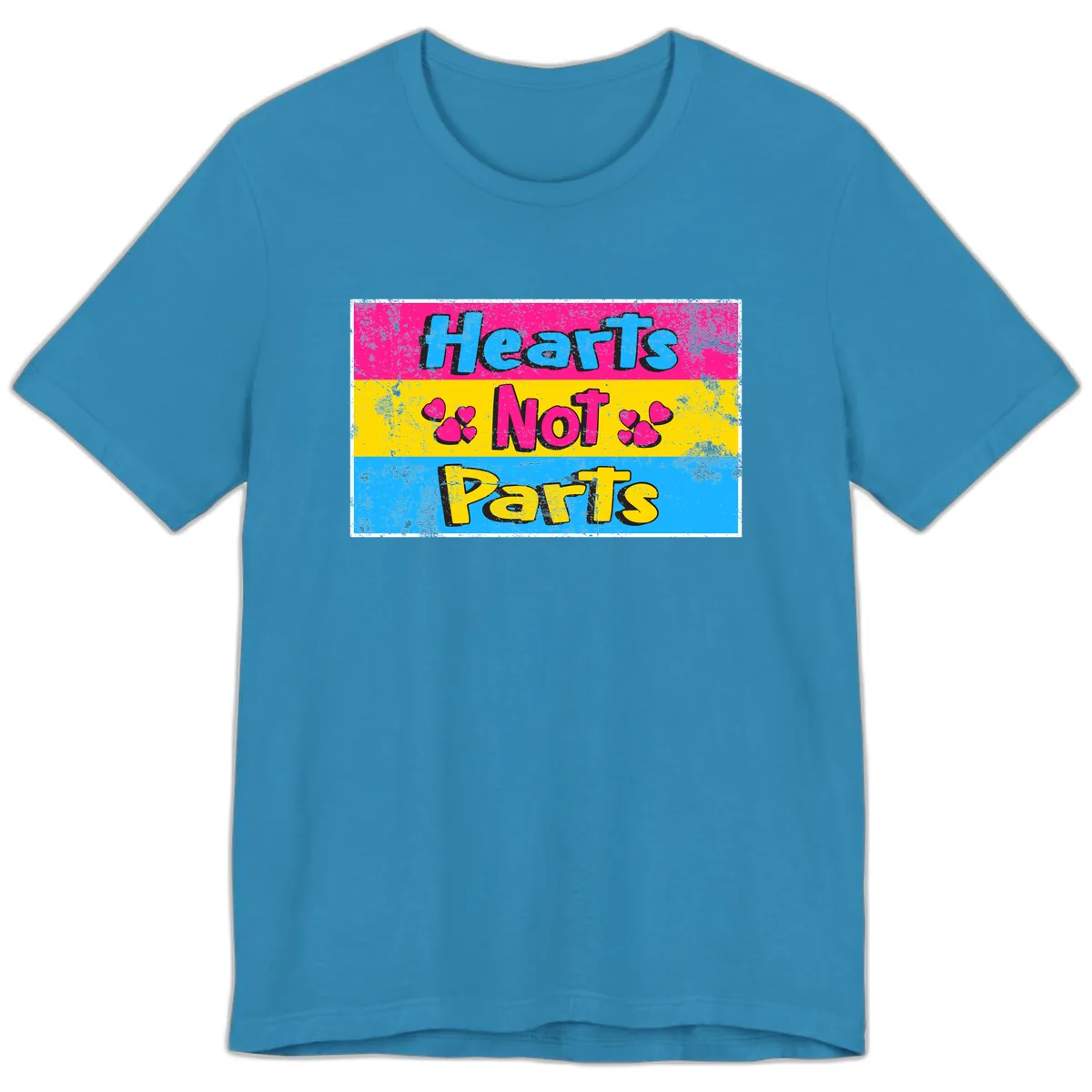Hearts Not Parts Premium T-Shirt in Aqua