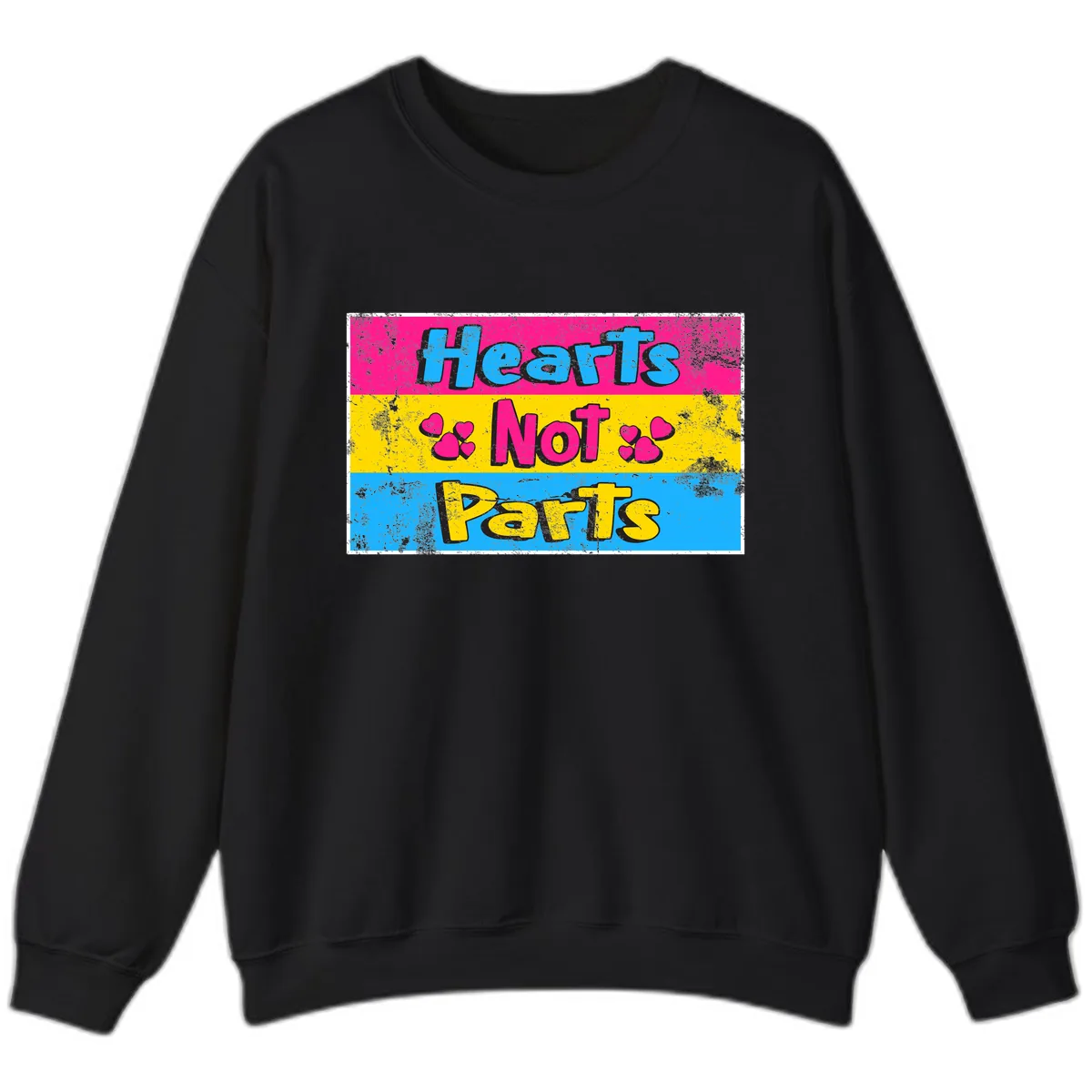 Hearts Not Parts Sweatshirt in Black
