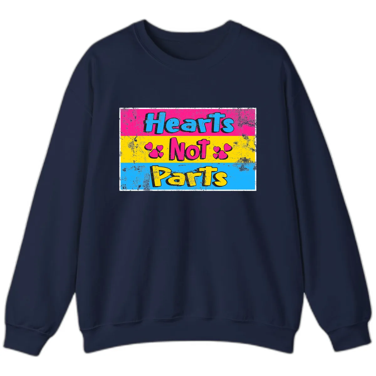 Hearts Not Parts Sweatshirt in Navy