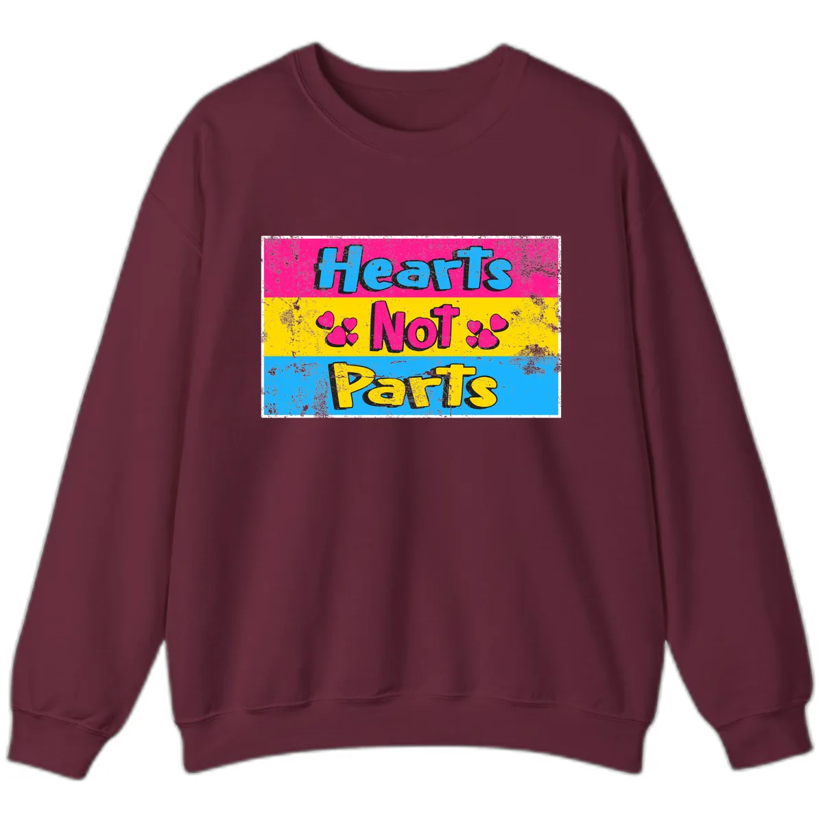 Hearts Not Parts Sweatshirt in Maroon