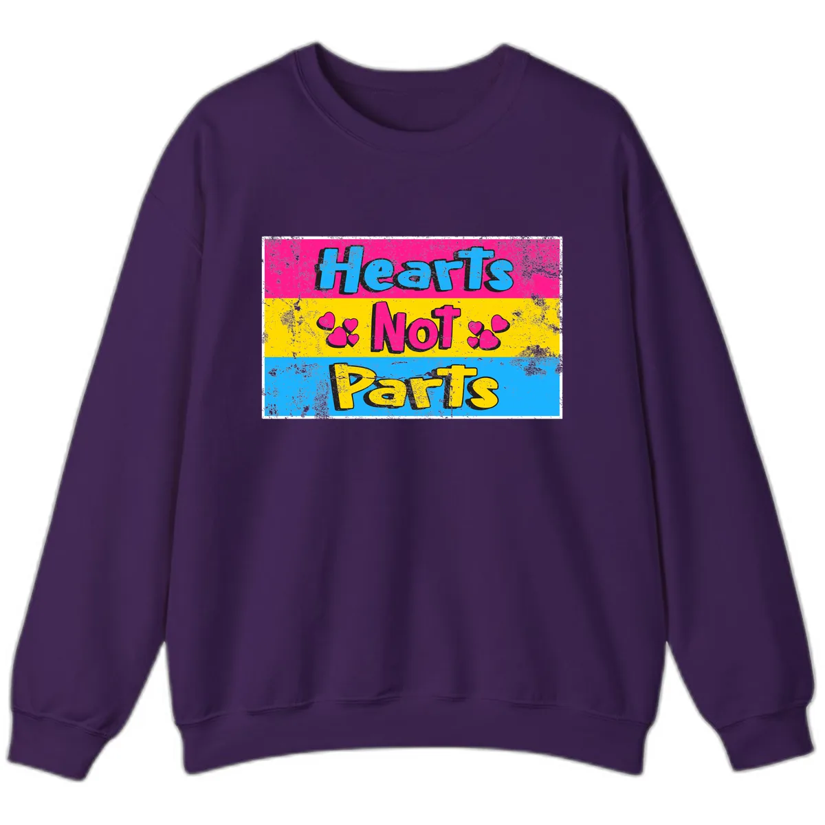 Hearts Not Parts Sweatshirt in Purple