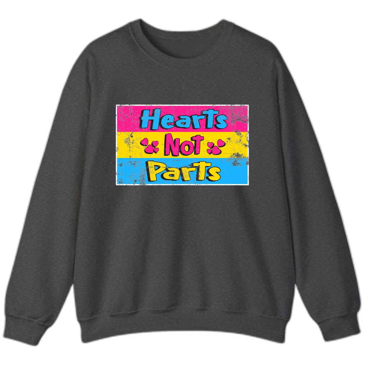 Hearts Not Parts Sweatshirt in Dark Heather