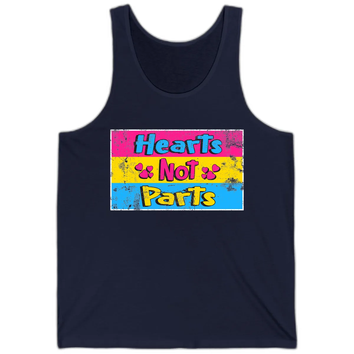 Hearts Not Parts Tank in Navy