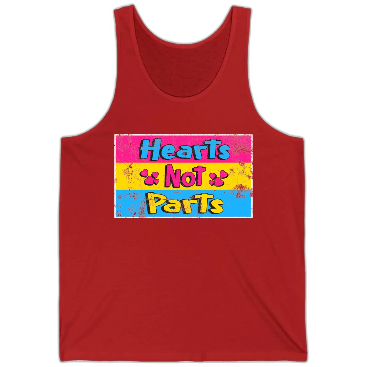 Hearts Not Parts Tank in Red