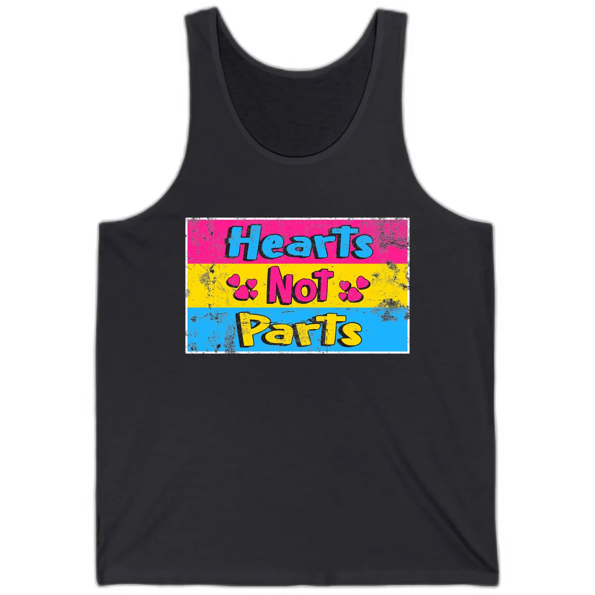 Hearts Not Parts Tank in Dark Grey