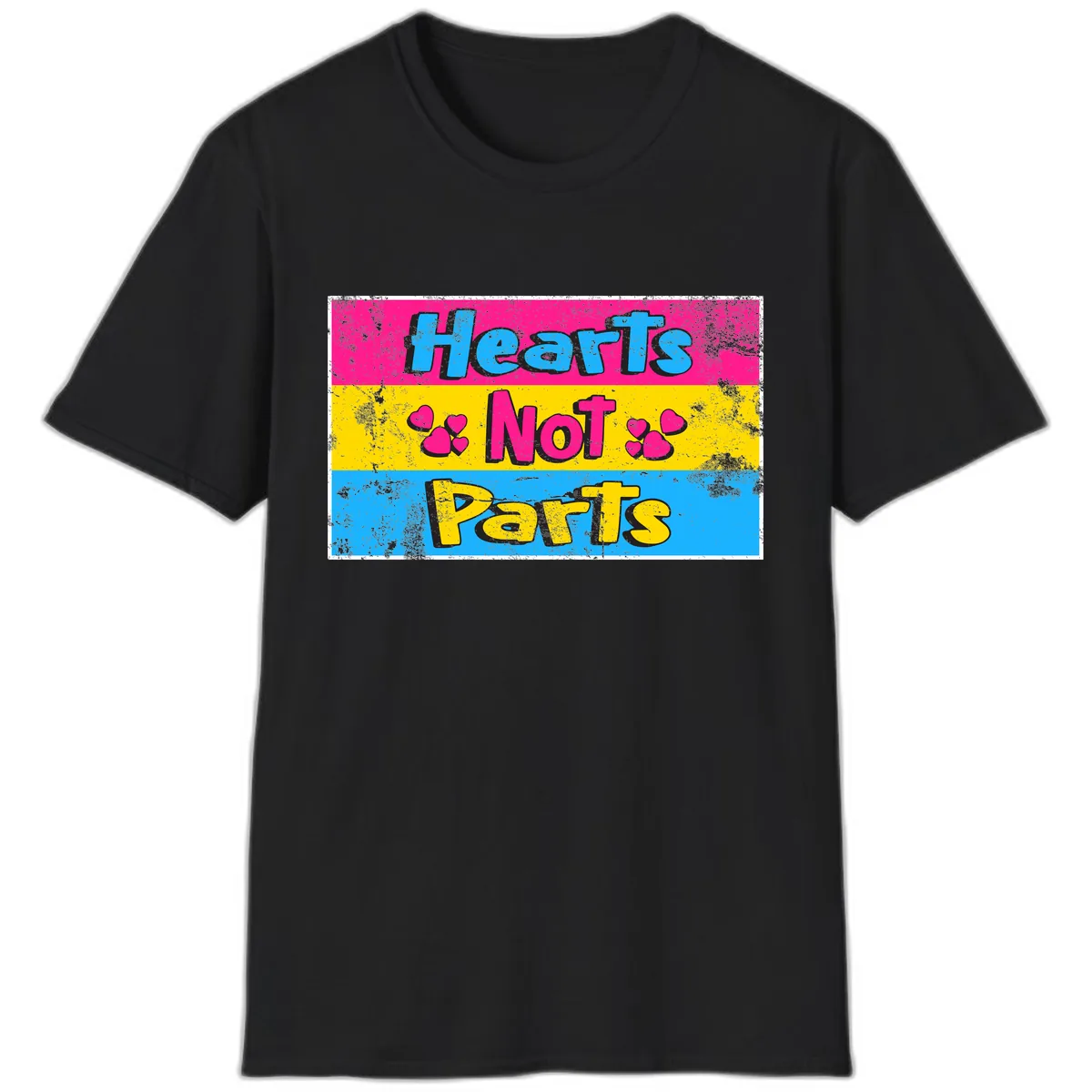 Hearts Not Parts T-Shirt in Black