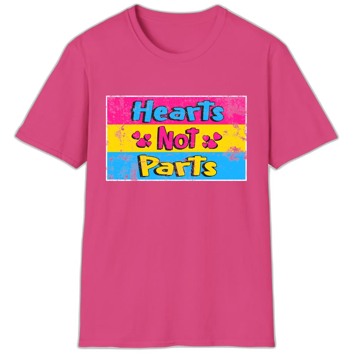 Hearts Not Parts T-Shirt in Heliconia