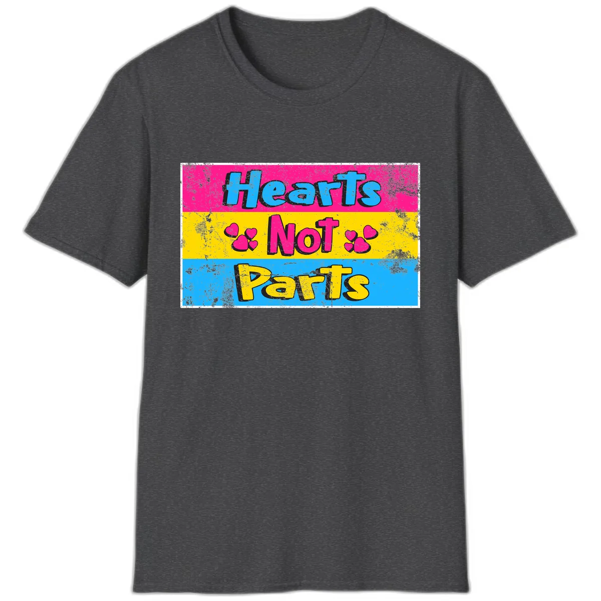 Hearts Not Parts T-Shirt in Dark Heather