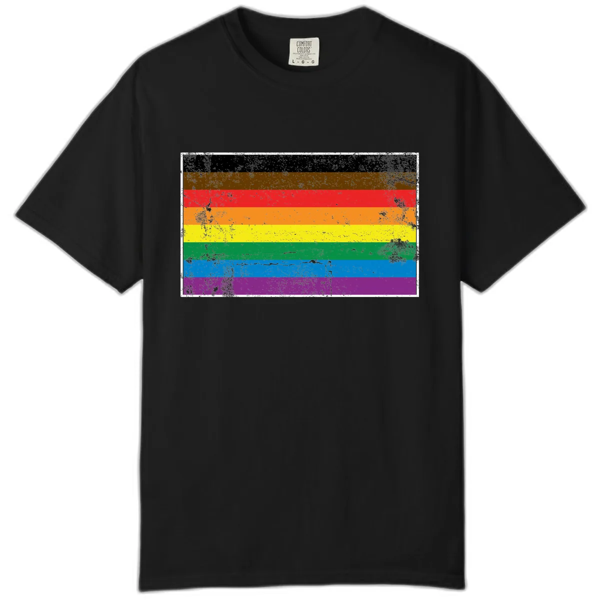 Rainbow Pride Flag Comfort Color in Black