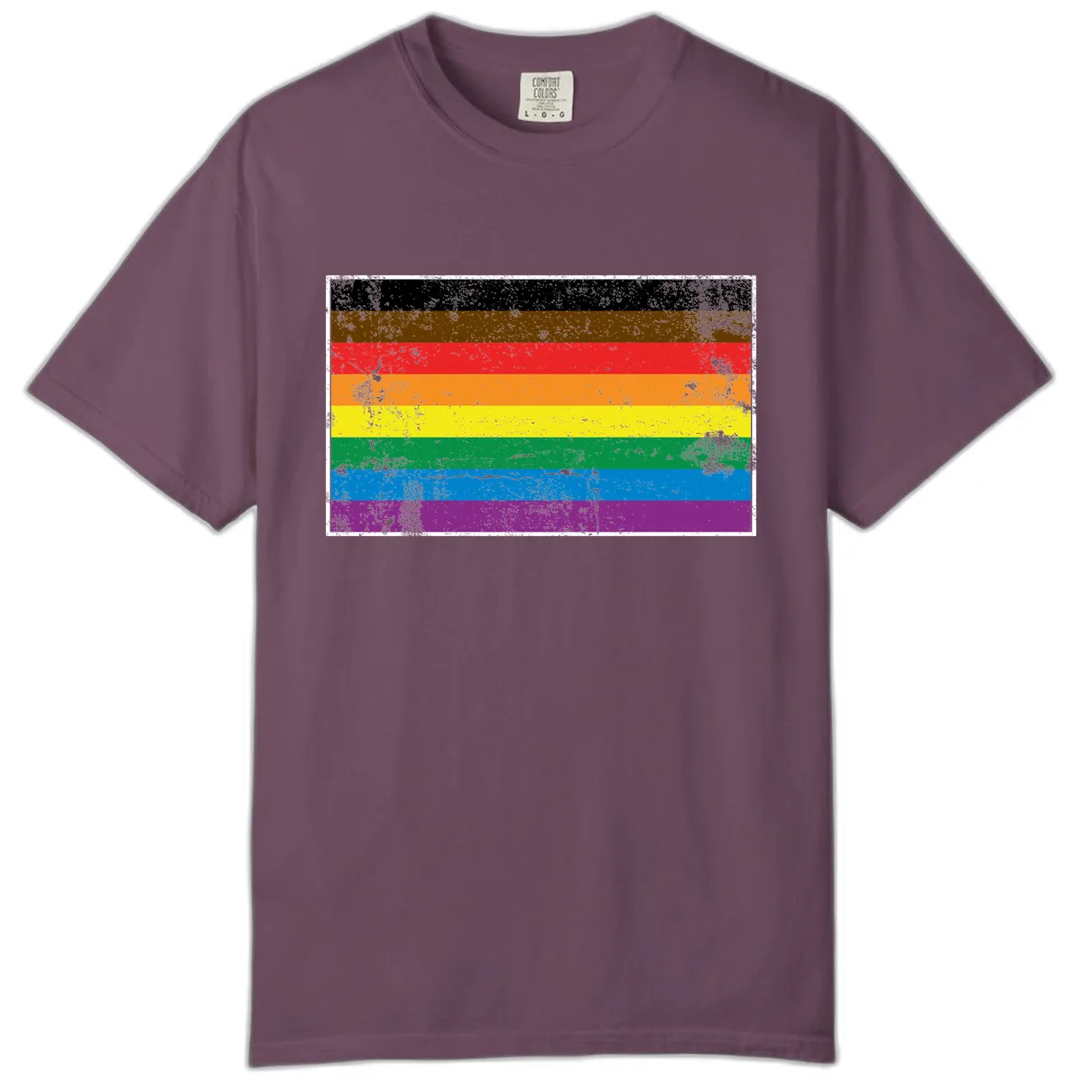 Rainbow Pride Flag Comfort Color in Berry