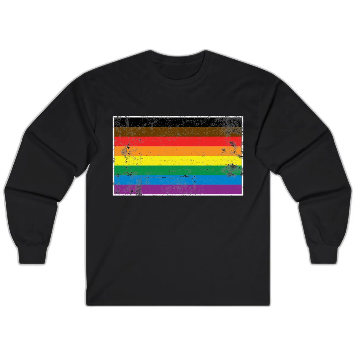 Rainbow Pride Flag Long Sleeve in Black