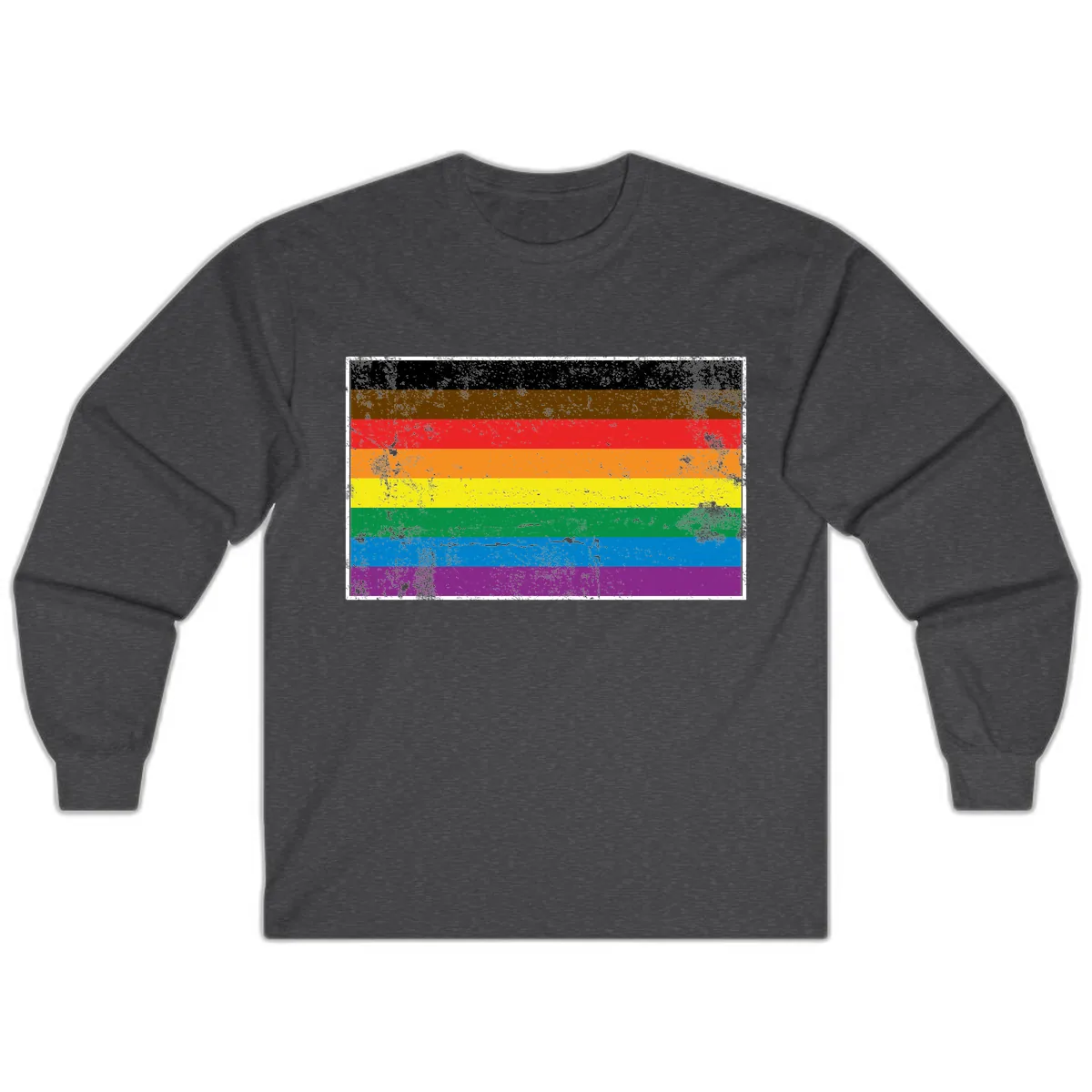 Rainbow Pride Flag Long Sleeve in Dark Heather