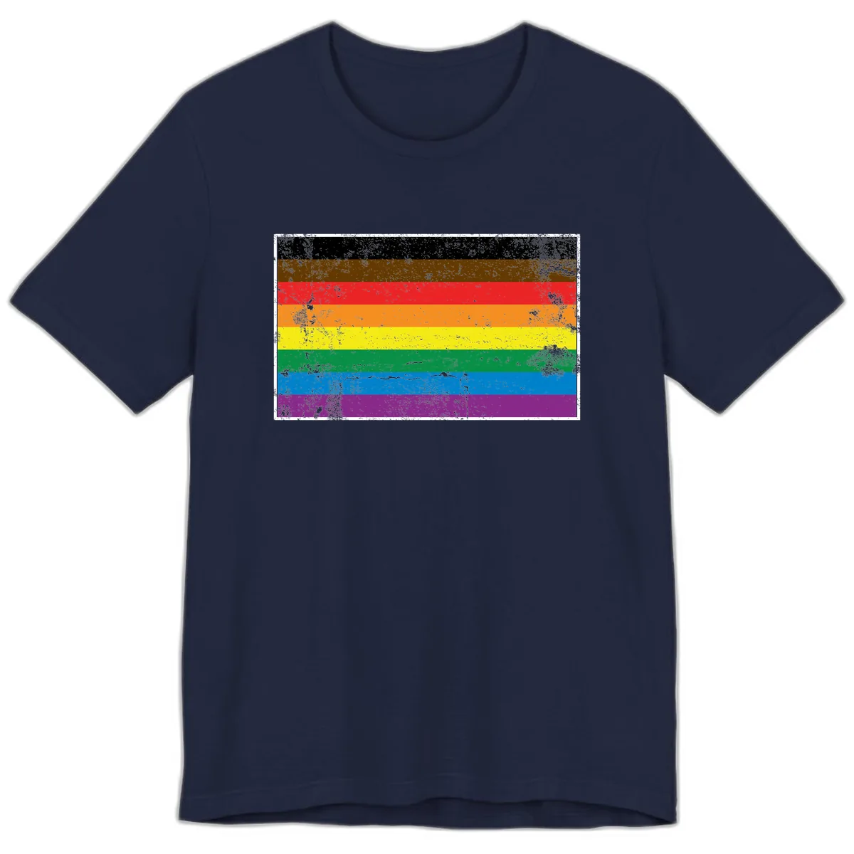 Rainbow Pride Flag Premium T-Shirt in Navy