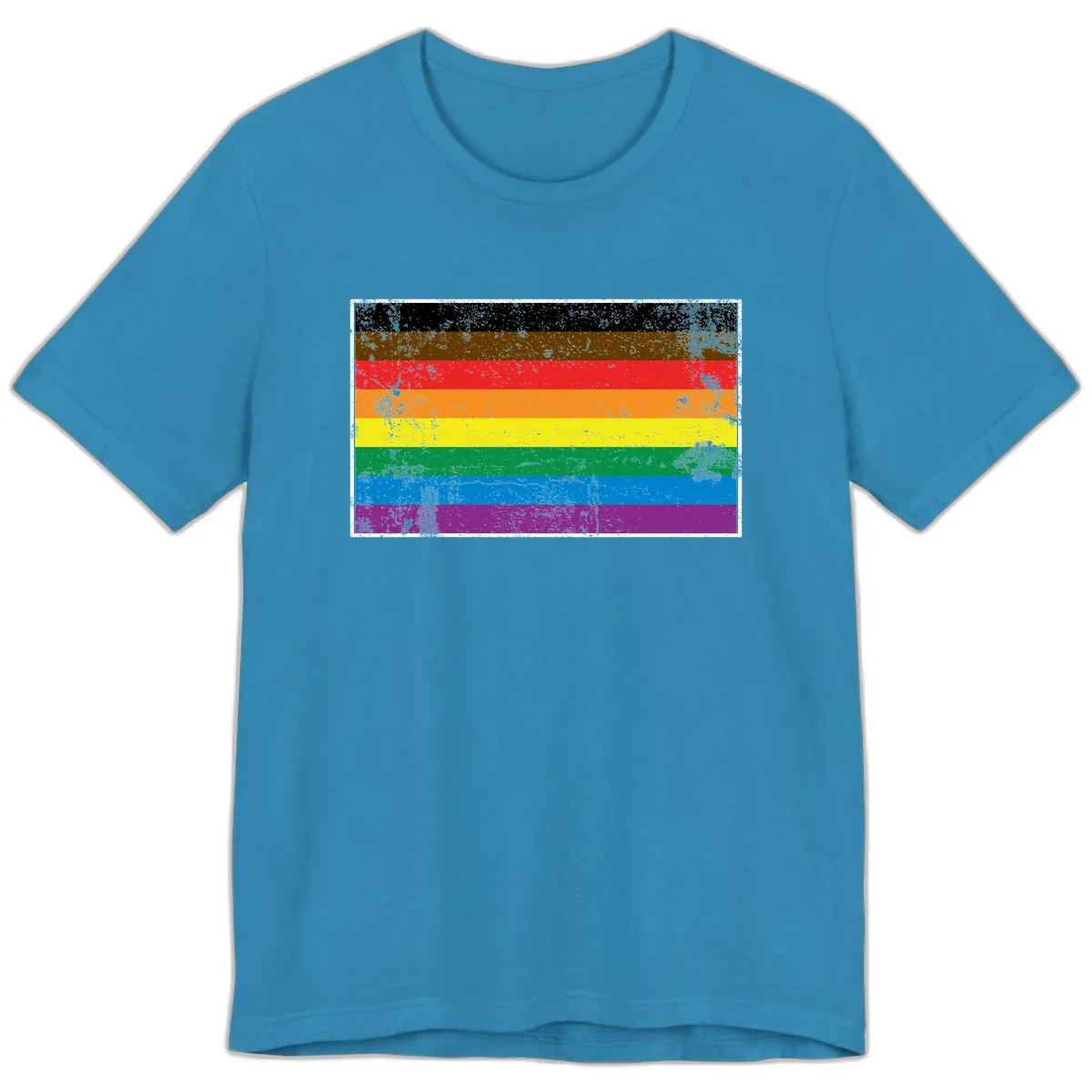 Rainbow Pride Flag Premium T-Shirt in Aqua