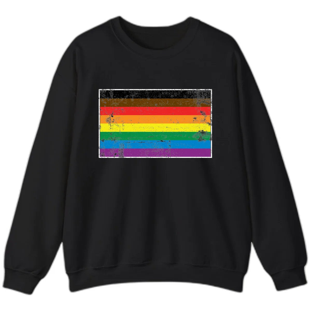 Rainbow Pride Flag Sweatshirt in Black
