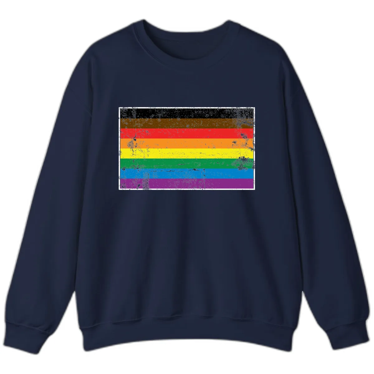 Rainbow Pride Flag Sweatshirt in Navy