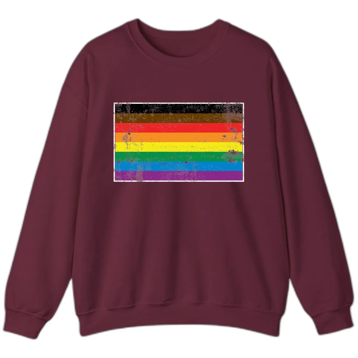 Rainbow Pride Flag Sweatshirt in Maroon